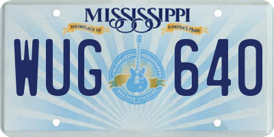 MS license plate WUG640