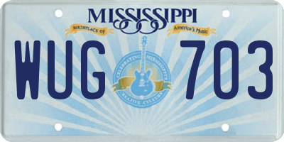 MS license plate WUG703