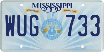 MS license plate WUG733