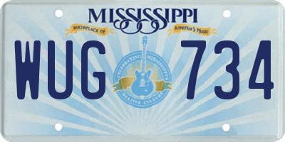 MS license plate WUG734