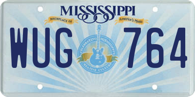 MS license plate WUG764