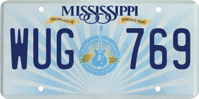 MS license plate WUG769