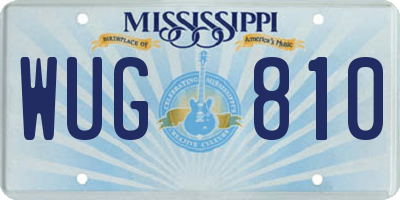 MS license plate WUG810