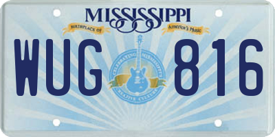 MS license plate WUG816