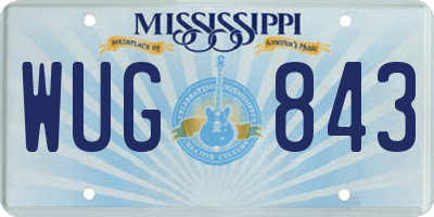 MS license plate WUG843