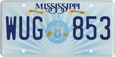 MS license plate WUG853