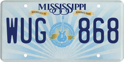 MS license plate WUG868