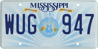 MS license plate WUG947