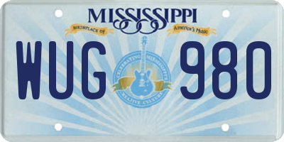 MS license plate WUG980