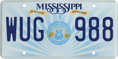 MS license plate WUG988
