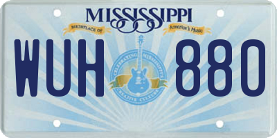 MS license plate WUH880