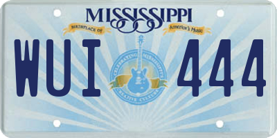 MS license plate WUI444