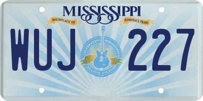 MS license plate WUJ227