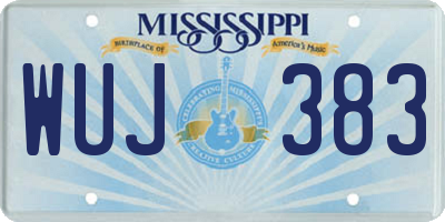 MS license plate WUJ383