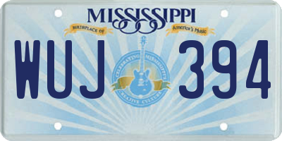 MS license plate WUJ394