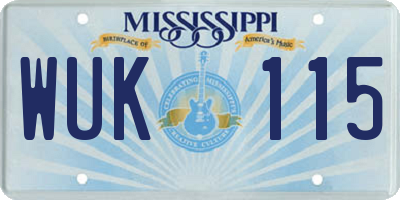 MS license plate WUK115
