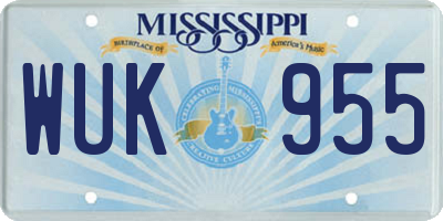 MS license plate WUK955