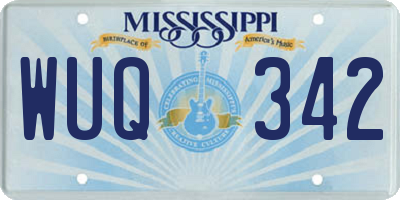 MS license plate WUQ342