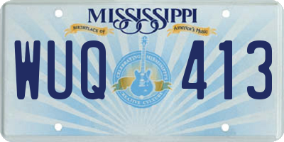 MS license plate WUQ413