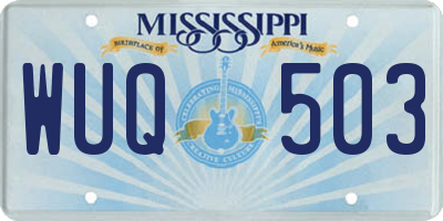 MS license plate WUQ503