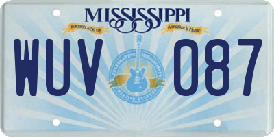 MS license plate WUV087