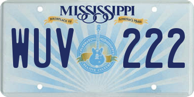MS license plate WUV222
