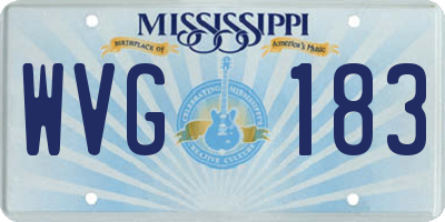 MS license plate WVG183