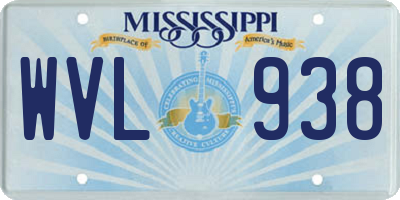 MS license plate WVL938