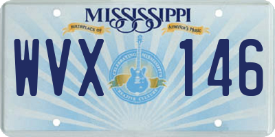 MS license plate WVX146