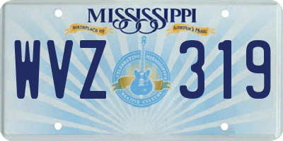 MS license plate WVZ319