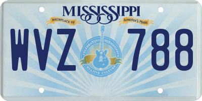 MS license plate WVZ788