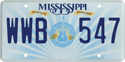 MS license plate WWB547