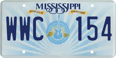 MS license plate WWC154