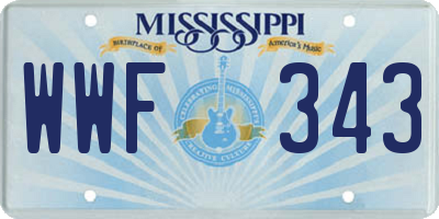 MS license plate WWF343