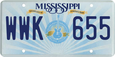 MS license plate WWK655