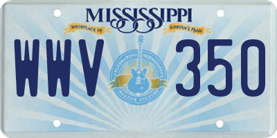MS license plate WWV350