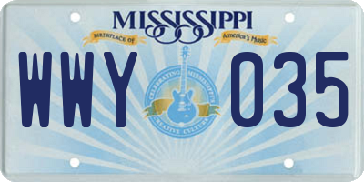 MS license plate WWY035