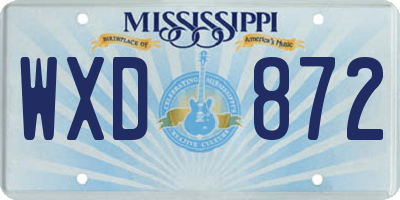 MS license plate WXD872