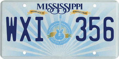 MS license plate WXI356