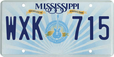 MS license plate WXK715