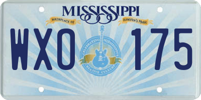 MS license plate WXO175