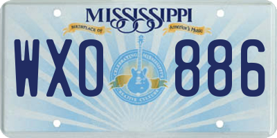 MS license plate WXO886