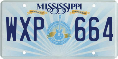MS license plate WXP664