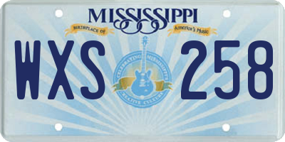 MS license plate WXS258