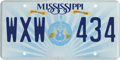 MS license plate WXW434
