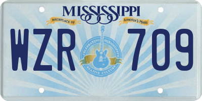 MS license plate WZR709