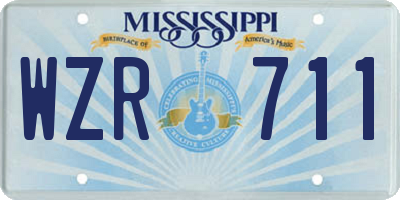 MS license plate WZR711