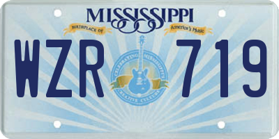 MS license plate WZR719