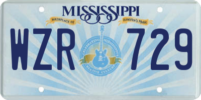 MS license plate WZR729