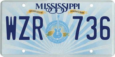 MS license plate WZR736